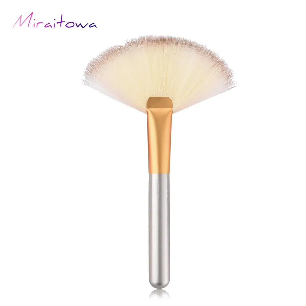 Big Fan Shape Makeup Brush Loose Powder Brusher Cosmetic Blending Blush Makeup Multi-color Facial Beauty Makeup Tools - Handle Color: M-01-007