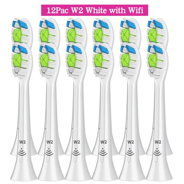 Brush Heads Replacement Compatible with Phillips Sonicare Electric Toothbrush DiamondClean, HealthyWhite, FlexCare HX6064 HX6730 12-WH-W2-With Wifi