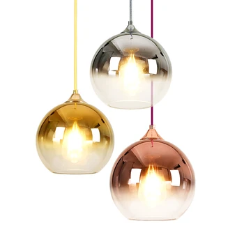 

Nordic Plated Glass Hanging Lamp Living Room Light Pendant Colourful Home Deco Dining Room Lights Kitchen Fixture Suspension Led