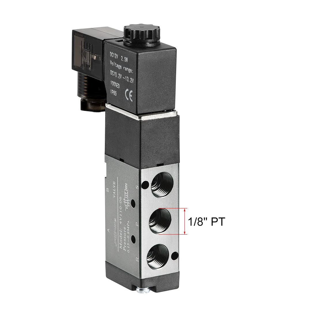 Uxcell DC 12V 5 способов 2 Позиции 1/" PT, Пневматический воздушный Контроль Электромагнитный клапан, внутренний одиночный пилотируемый действующий тип, 4V110-06