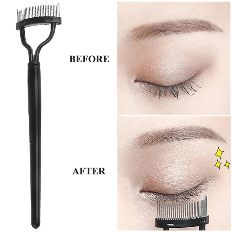 

Eyelash Comb Eyebrow Brush Mascara Metal Brush Foldable Beauty Eye Makeup Tools