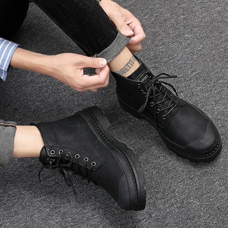

Martin Boots Men's England Genuine Leather Mid-top Winter plus Velvet Short Boots Workwear MEN'S SHOES Snowfield Trend Boots Ver
