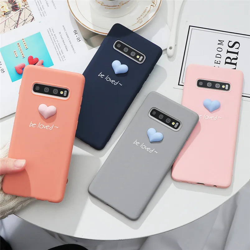 3D Love Heart чехол для Samsung Galaxy Funda S10 S8 S9 S11 Plus S10e S11E A10 A20 A30 A40 A20E A50 A60 A70 A51 A71 M30S