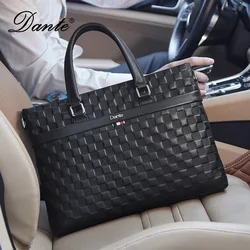 New Men Genuine Leather Waterproof PVC Shoulder Briefcase Foreign Trade Handbag Man Business Shoulder Bag For 14 Inch Laptop Bag