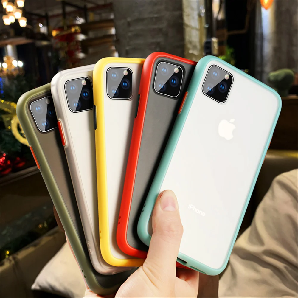 Чехол для телефона для iPhone 11 Pro X XR XS Max 7 8 Plus роскошный контрастный цвет рамка Матовый Жесткий защитный ПК