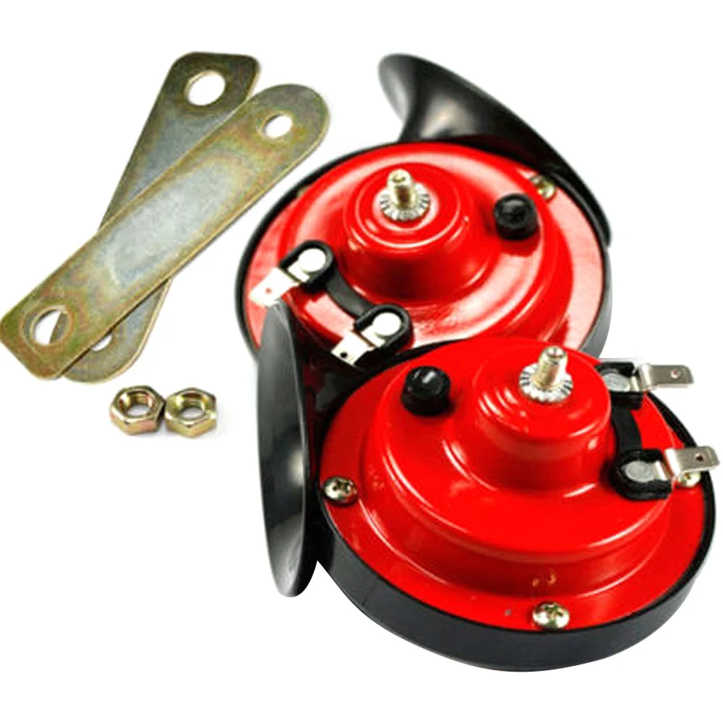 Motor Bike Air Horn Black&Red 120dB 12 Volt Motorcycle Loud Level Repair