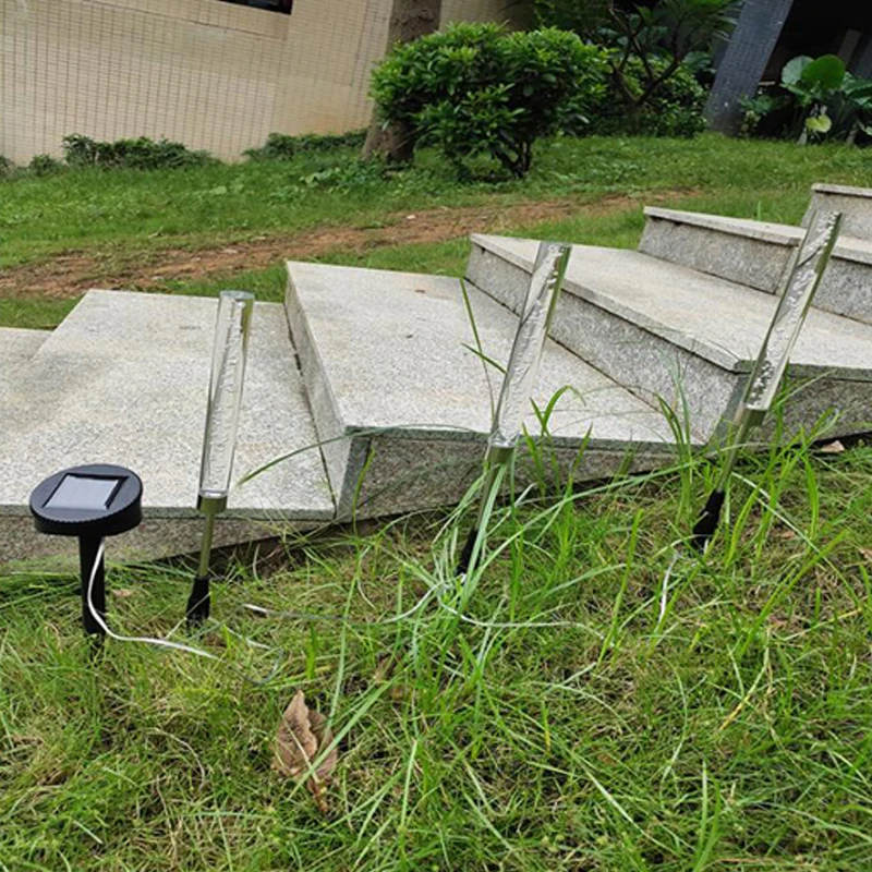 lâmpadas acrílico bolha caminho gramado paisagem decoração