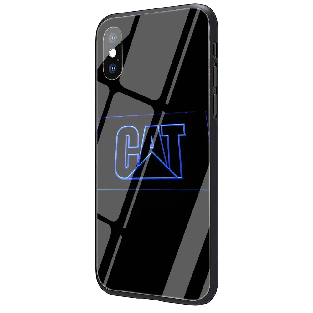 Черный чехол из закаленного стекла с логотипом гусеницы для iPhone 11 Pro X или 10 8 7 6 6S Plus Xr Xs Max - Цвет: G4