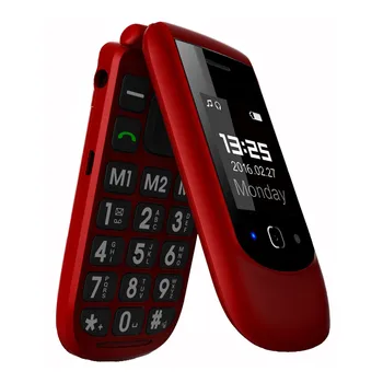 

YingTai T09 Flip Phone GSM 2G Feature Phone Big Push-button Dual Screen Clamshell Elder Telephone SOS Cell Phones FM MP3