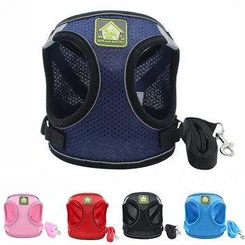 

Breathable Dog Vest Harness Leash Reflective Pet Harnesses for Small Medium Dogs Soft Puppy Chest Strap Leads Pets Accessories
