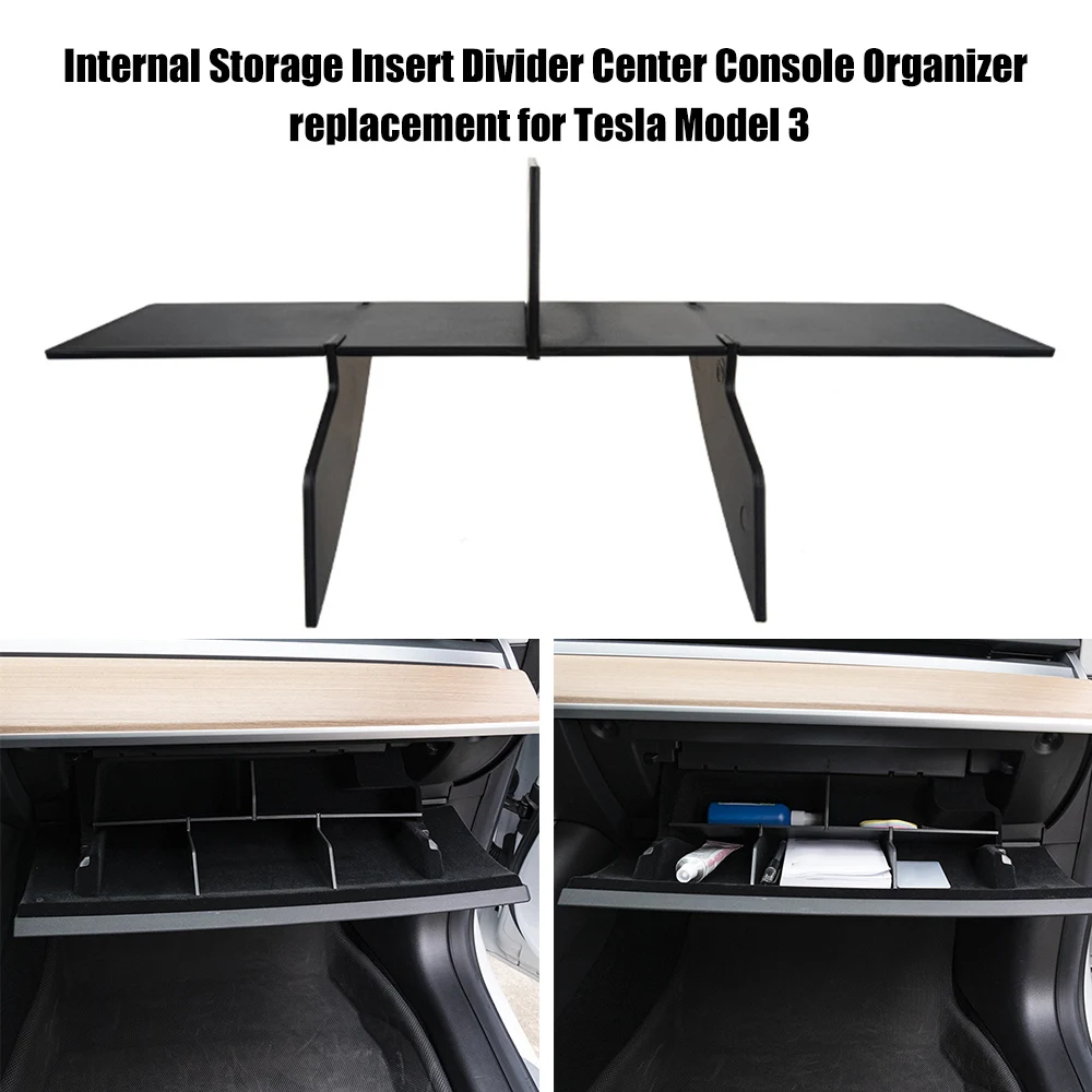 For Tesla Model 3 Internal Storage Insert Divider Center Console Organizer replacement Auto Interior Parts