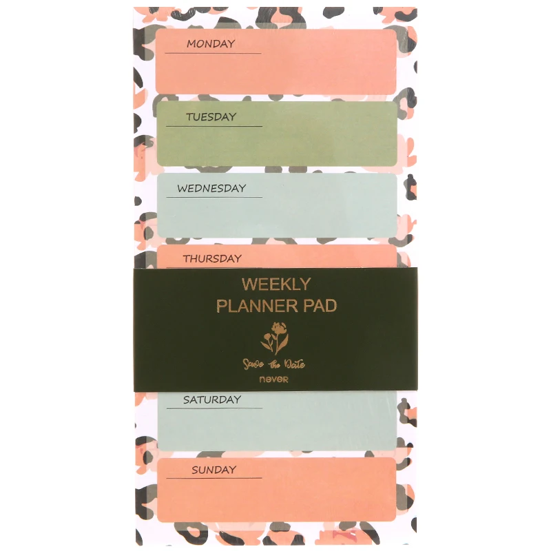 

Never Leopard Grain Series Memo Pad Sticky Notes Kawaii Notepad Weekly Planner Pad Planner Office Decoration Stationery Supplies