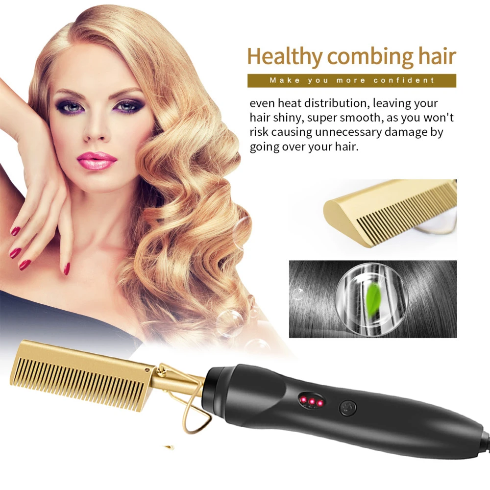 New Hair Straightener Flat Irons Straightening Brush Hot Comb Hair Straight Styler Corrugation Curling Iron Hair Curler Comb