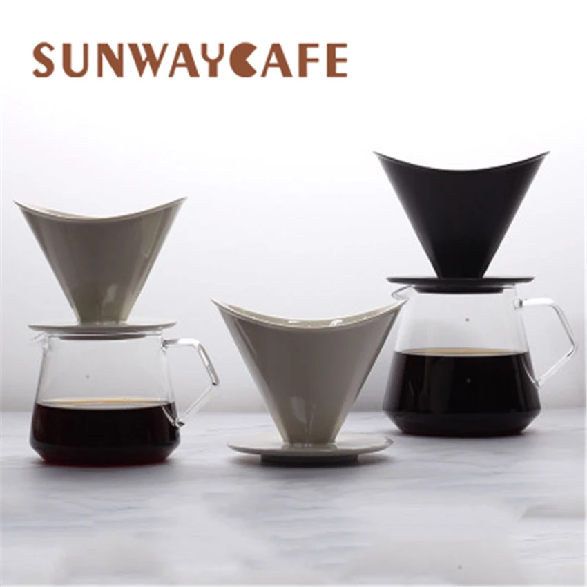 

Coffee Dripper V60 Style Coffee Drip Filter Cup Permanent Pour Over Coffee Maker Pot for 1-4 Cups Cafe Tools Accessories