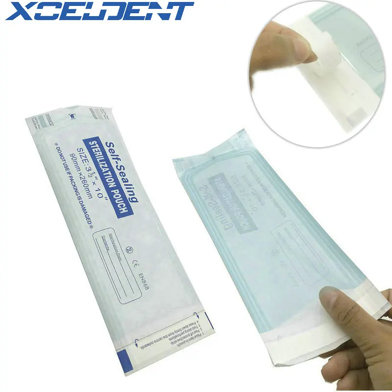 200Pc/Pack Dental Self Sealing Sterilization Pouch Medical Grade Paper Disposable Dental Tattoo Tool Storage Bag 4 Size Optional