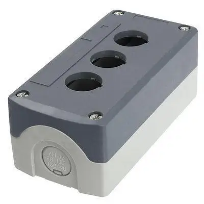 

Gray Plastic 22mm Dia 3-Hole Push Button Switch Control Box Case