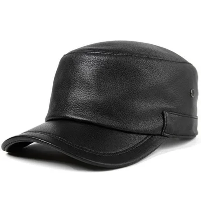 black XdanqinX шляпа из натуральной кожи мужская плоская кепка из овечьей кожи Модная Бейсболка Регулируемый размер Осенняя мужская кепка, бейсболка - Цвет: black
