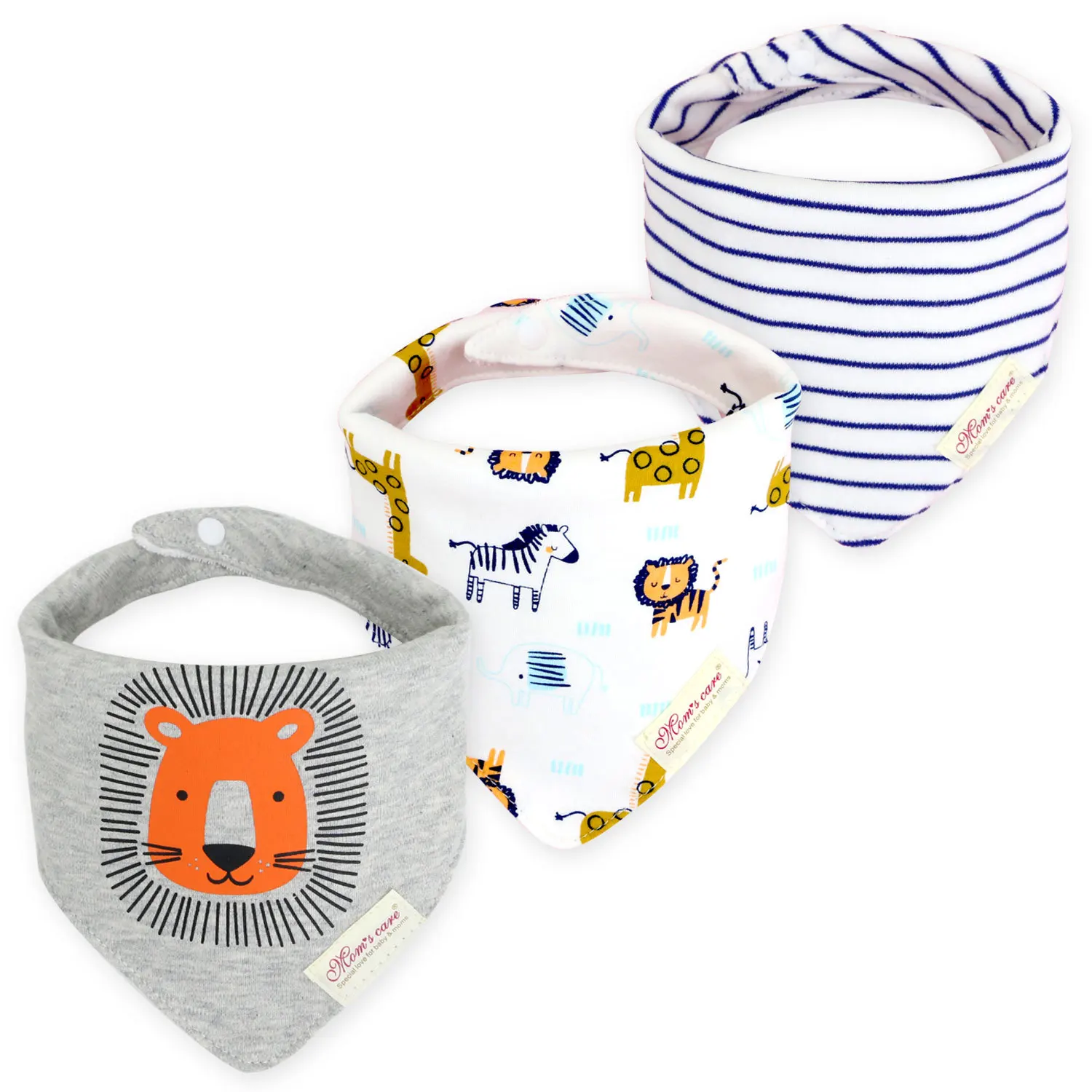 3Pcs Pack INS Style Triangle Bibs For Newborns Baby Boys Cute Print Cartoon Pattern Soft Cotton Saliva Towel Kids Accessories