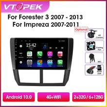 Vtopek-reproductor Multimedia con Android 10,0 y navegación GPS para Subaru Forester 3, Radio de coche 2 din de 9 pulgadas, 2 din, DSP, unidad principal de 2007 a 2013