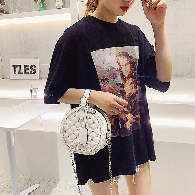 

SHUJIN 2019 Women Waterproof Small Round Bag Female Handbag Girl Oblique Bag Shoulder Bags Tote Shopper Handbag Mujer Fashion
