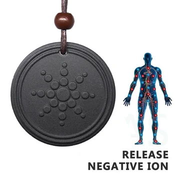 

Radiation Protection Anti EMF Neutralizer Negative Volcanic Rocks Necklace Pendant Yoga Healing Stone Chain Jewelry