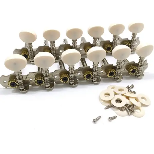 12 Strings Acoustic Guitar Tuning Pegs Chrome Plated Machine Heads 6L 6R Instruments Accessory Part | Спорт и развлечения