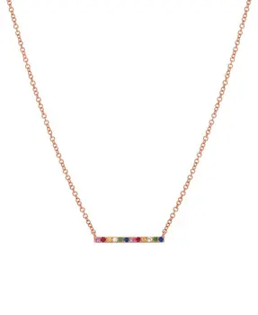 

simple rainbow bar necklace Rose gold silver color 925 sterling silver metal high quality minimalist delicate jewelry