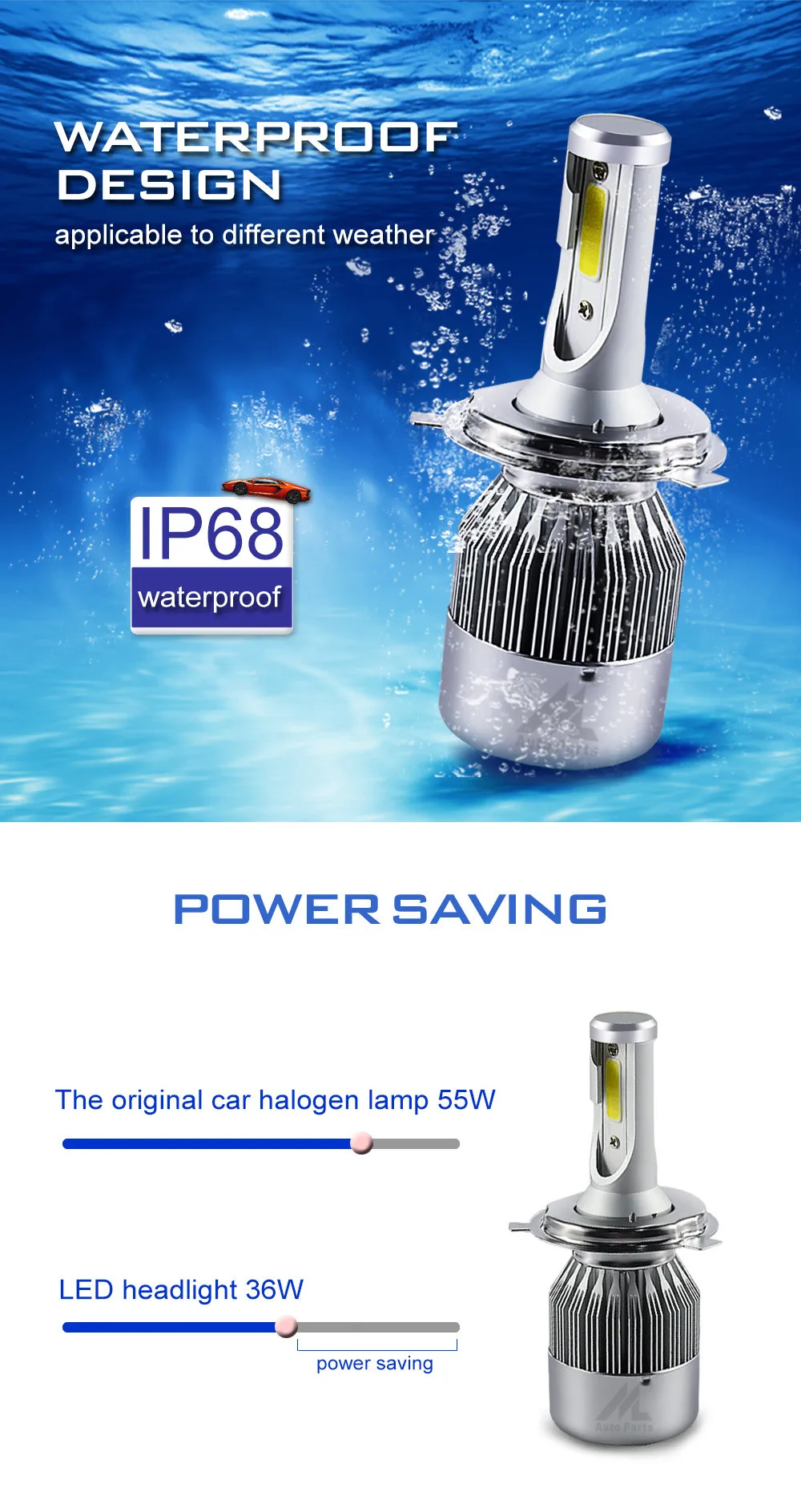 2pcs XENPLUS Super bright Led bulbs H7 110W 13200lm 12V C C6 LED headlights H4 H11 D2S HB3 HB4 9004 9007 H13 lamp