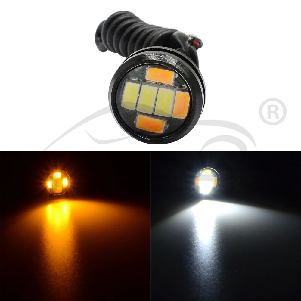 Hviero 23mm Eagle Eye 5730 6LED Light White Yellow Daytime Running Light DRL Spot light Signal Lamps Backup Car Motor Led Parking