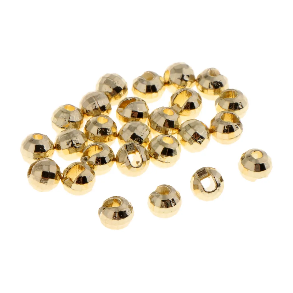 25pcs Tungsten Fly Tying Slotted Diamond Faceted Beads Nymph Head Beads 3mm Fly Tying Materials Fishing Accessories