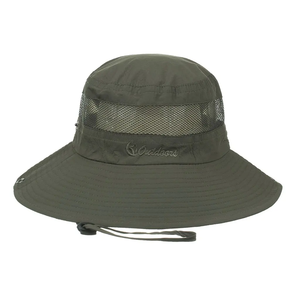 Army Green Сетчатая дышащая однотонная Солнцезащитная Рыбацкая шляпа шапочка для бассейна Летняя мужская и женская большая солнцезащитная Кепка солнцезащитный козырек - Цвет: Army Green