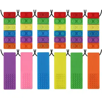 

Cute Newborn Teether Kids Baby Silicone Sensory Chew Biting Toy Necklace