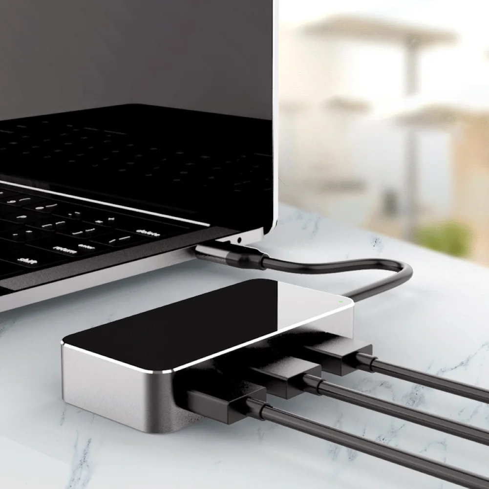 Usb-концентраторы 5-в-1 Портативный Тип type-C USB 3,0 адаптер док-станция с Светодиодный индикатор светильник USB c usb тройник переходник