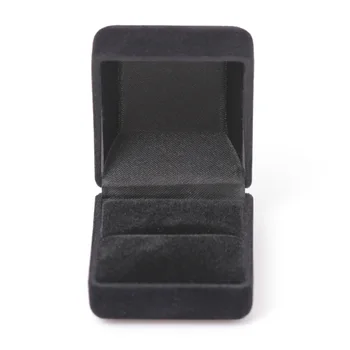 

Square Jewelry Box Black Blue Velvet Storage Organizer Case Engagement Necklace Ring Earring Jewelry Display Gift Box Packaging