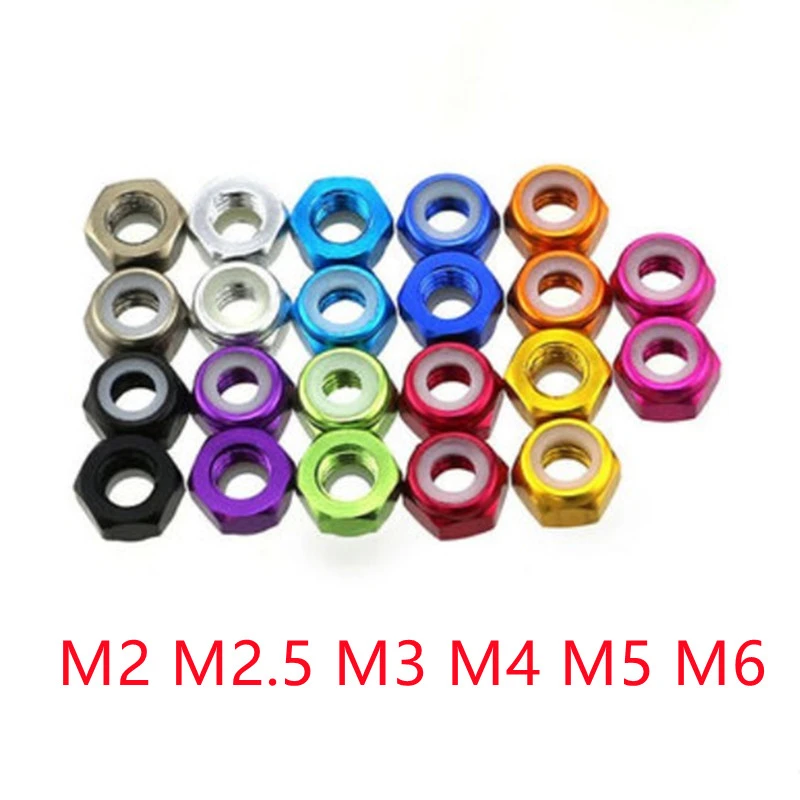 10pcs m2 m3 m2.5 m4 m5 M6 Anodized Multi color Colourful Aluminum Alloy