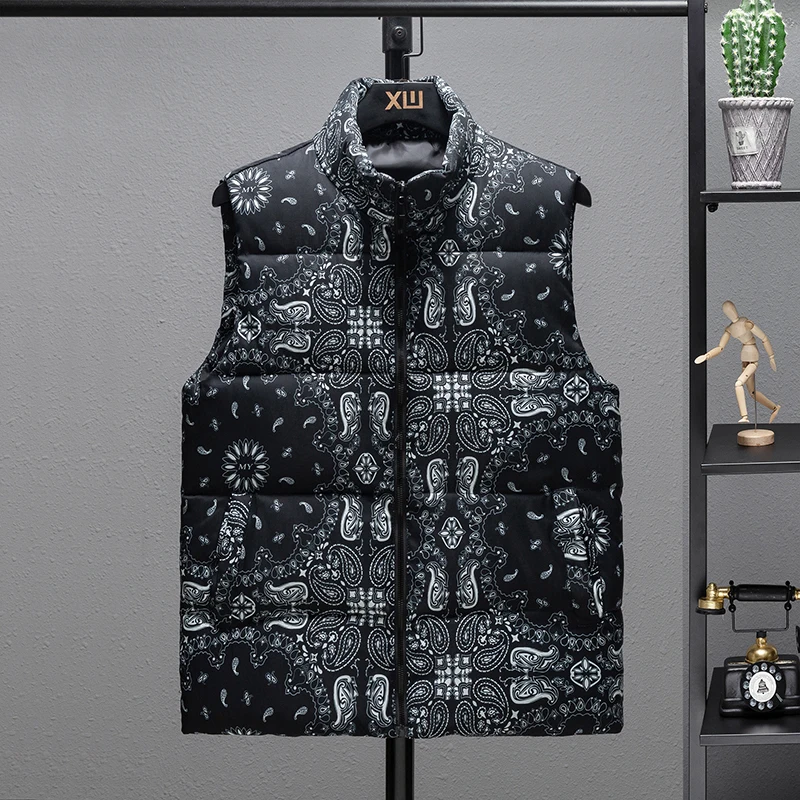 2022 Winter New Men Vest Sleeveless Parka Waterproof Patchwork Thick And Comfortable Male Fashion Waistcoat Size 4XL 5XL 3