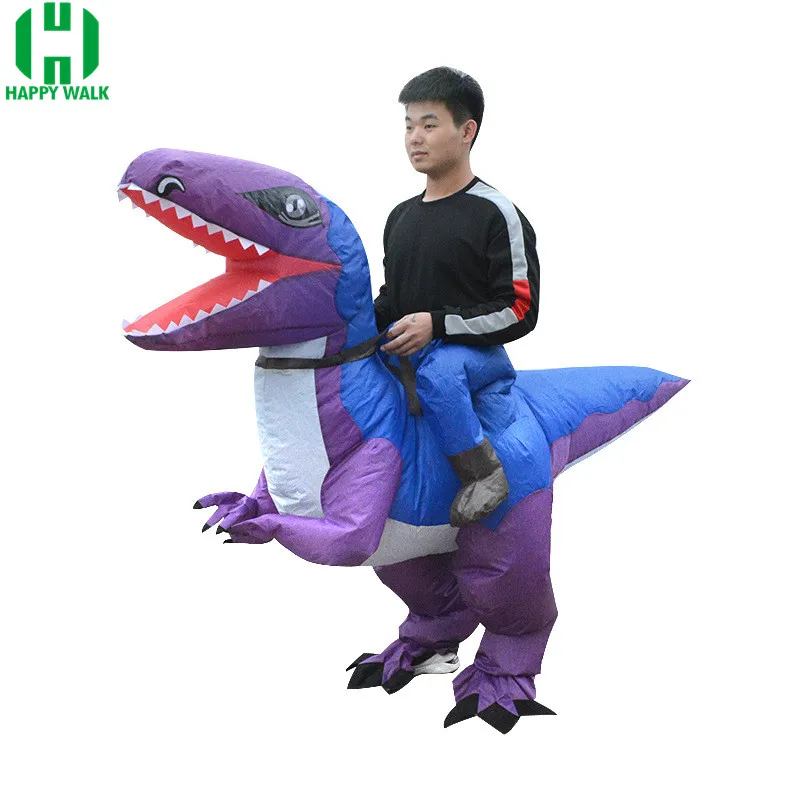 Новый костюм для езды надувной динозавр T-Rex нарядное платье на Хэллоуин взрослых
