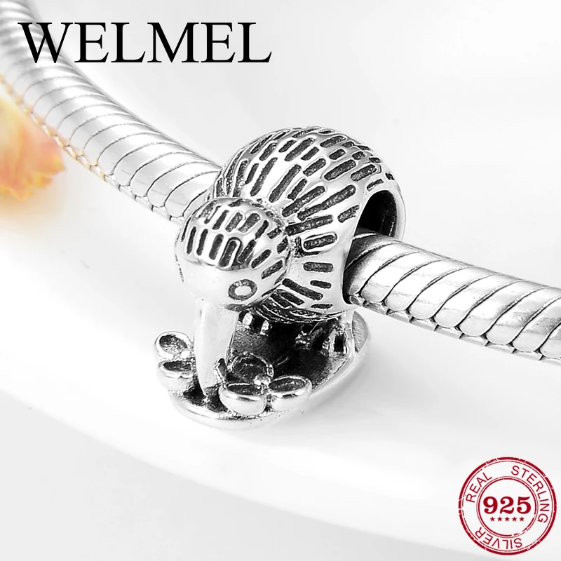 

Authentic 925 Sterling Silver Bird on the lotus Charms beads For jewelry making Fit Original Pandora Charm Bracelets