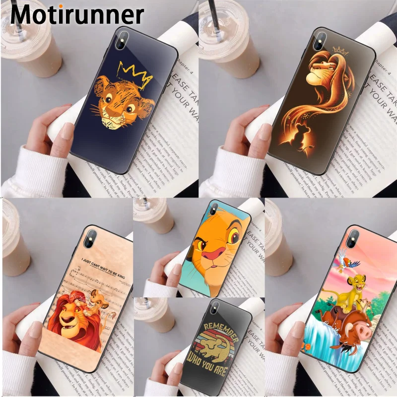 

Motirunner the lion king Simba nala Tempered Glass Phone Case for iPhone 11 pro XS MAX 8 7 6 6S Plus X XR cover