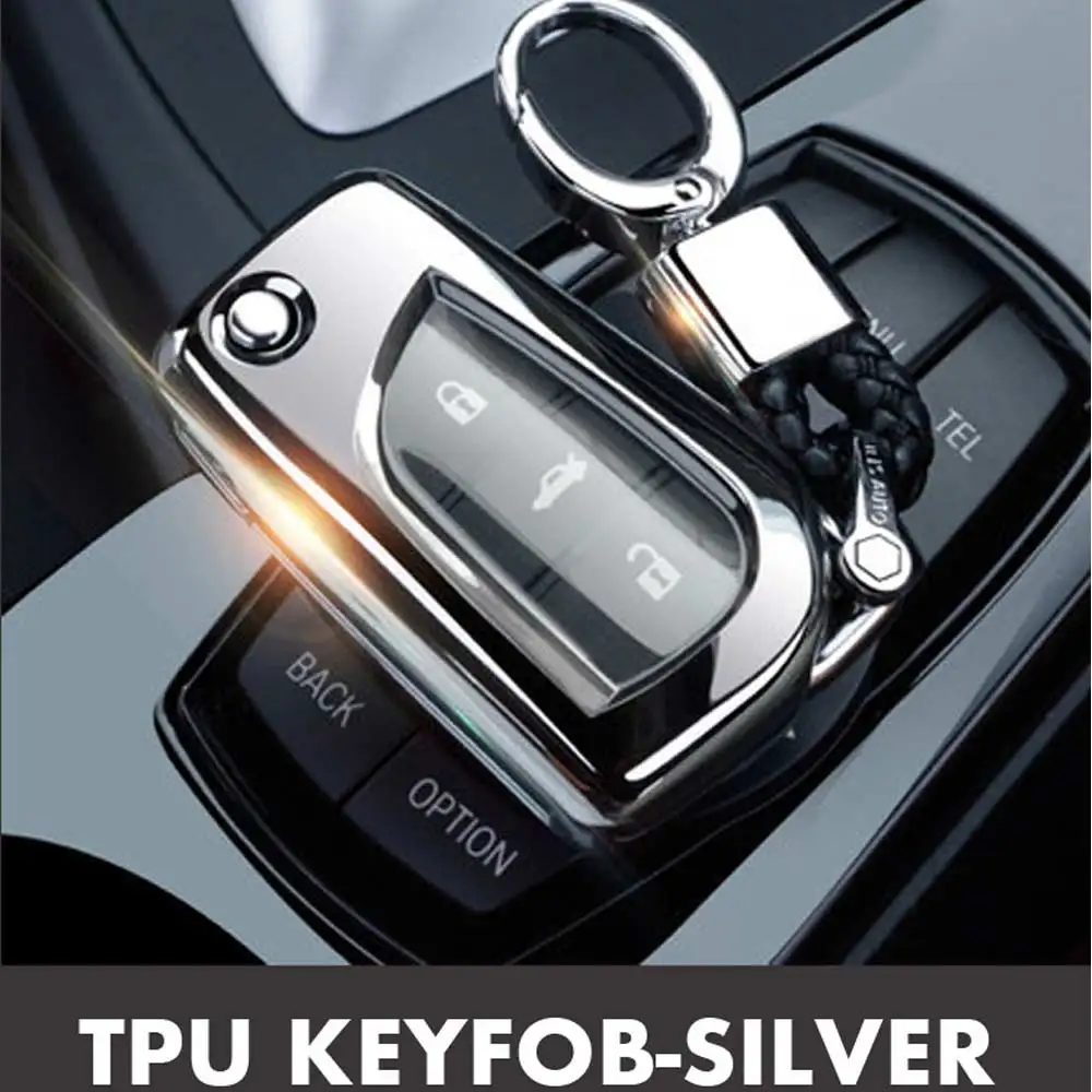 Для Toyota Auris Rav4 Prius Camry Corolla Avensis Verso Yaris Aygo ТПУ ключ чехол Fob чехол-накладка мягкий чехол держатель 2/3 кнопка - Название цвета: Option 5