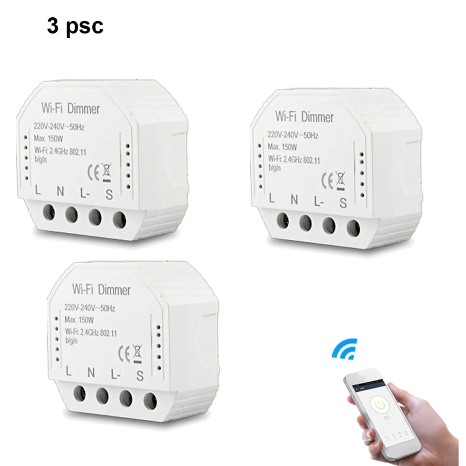 3 psc Wifi умное освещение переключатель DIY выключатель модуль приложение дистанционное управление работает с Alexa Echo Google Home 2 банды 2 способ - Цвет: 3 psc