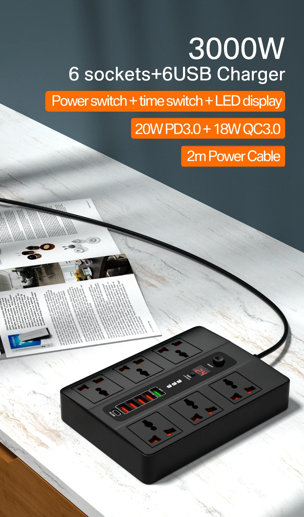 portas usb carregador rápido 20w pd qc