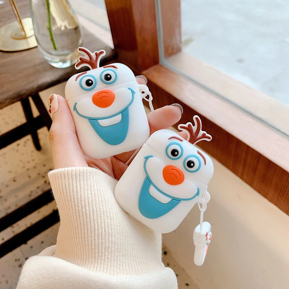 

For AirPods Case Cute Cartoon Snow Baby Earphone Case For Apple Air Pods 1 2 Bluetooth Earphone Headset Soft Cover with Keychain