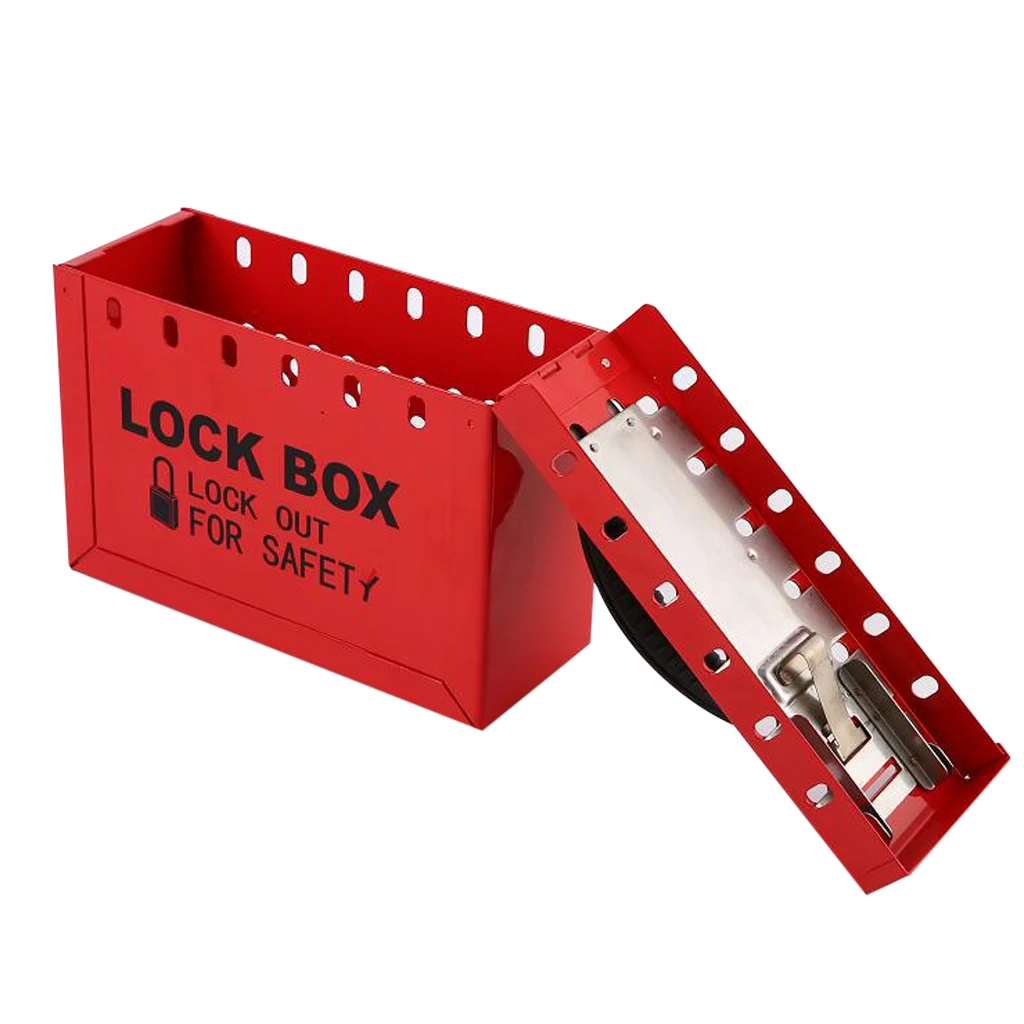 LOTO Box for Lockout Tagout Lock Devices Storage Case up to 12 Padlocks