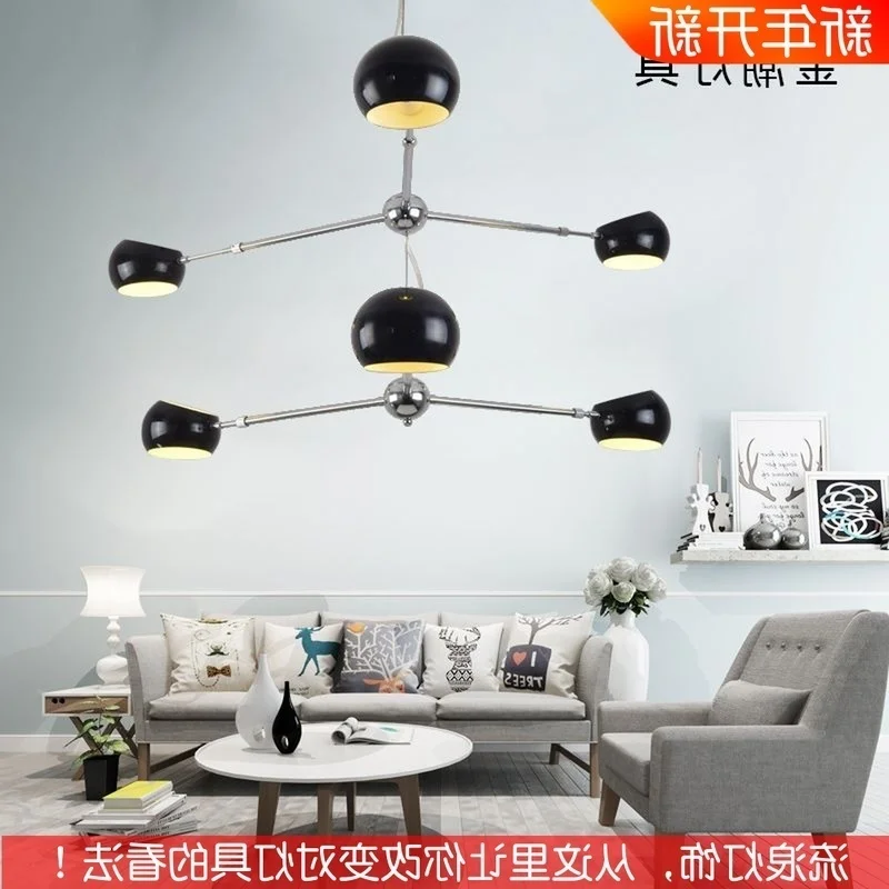

Nordic Wrought Iron Chandelier Postmodern Electroplating Gold Bronze Geometric Line Pendant Lamp Bedroom Dining Room Suspension