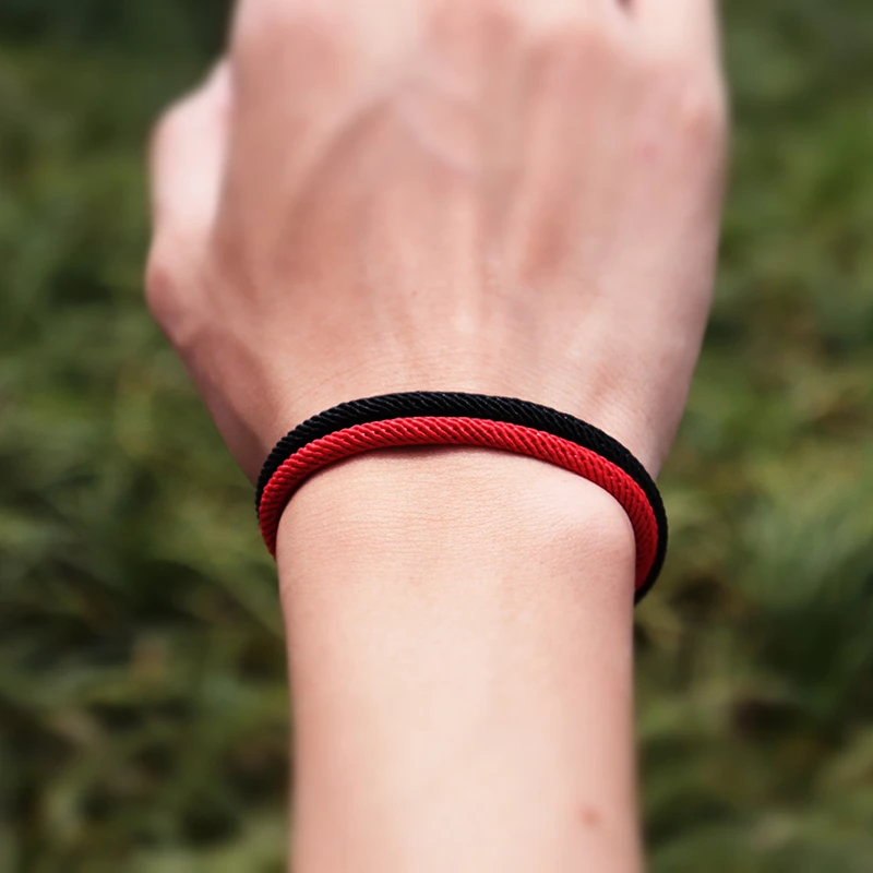 Pulsera de cuerda roja de buena para hombre y mujer, Brazalete con imán minimalista, accesorios para muñeca, Brazalete de deseos|Pulseras de amuleto| - AliExpress