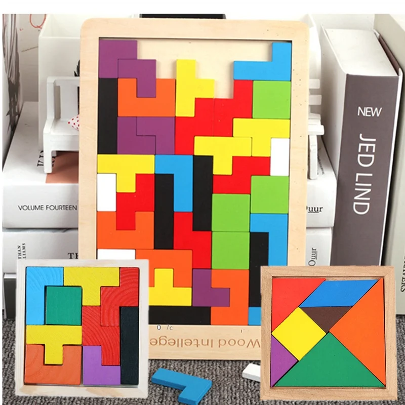 

Seven-piece puzzle and Tetris puzzle for children