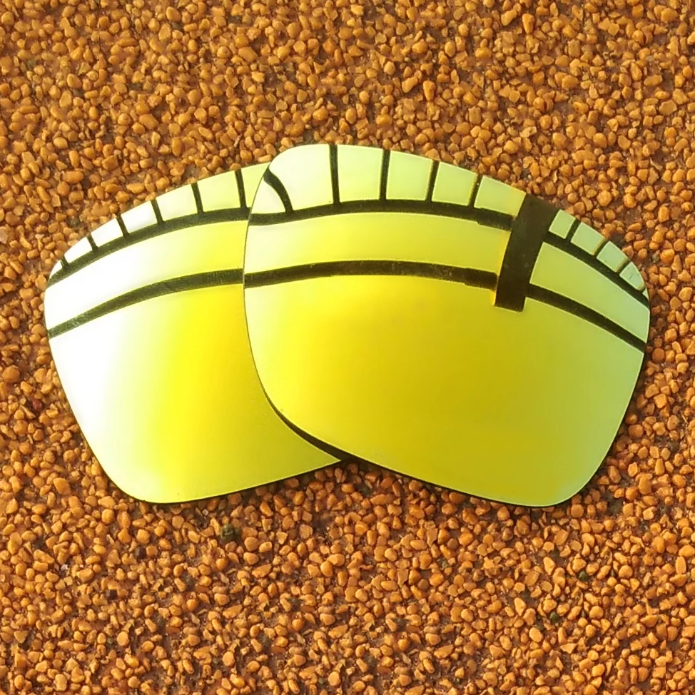 

PAZZERBY Gold Mirror Coated Polarized Replacement Lenses for-Oakley-Holbrook OO9102 Frame