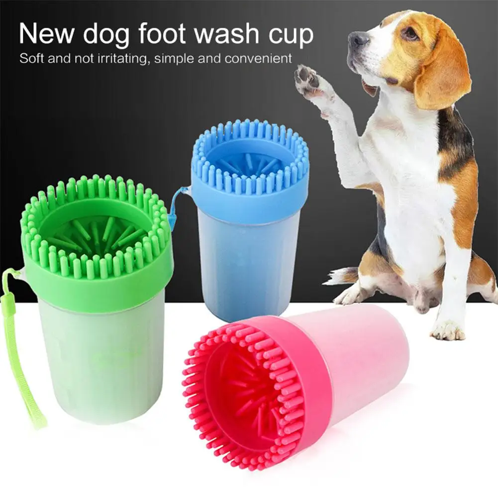 Чашка для чистки лап домашних животных с мягкой силиконовой щеткой для кошек, щенков, собак, чашка для чистки силикагеля