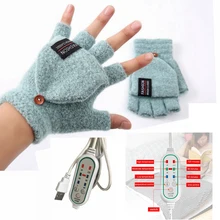 

NEW Cycling Skiing USB Electric Heated Gloves Double-Sided Heating Gloves Mittens Rechargable Waterproof Adjustable Temperature